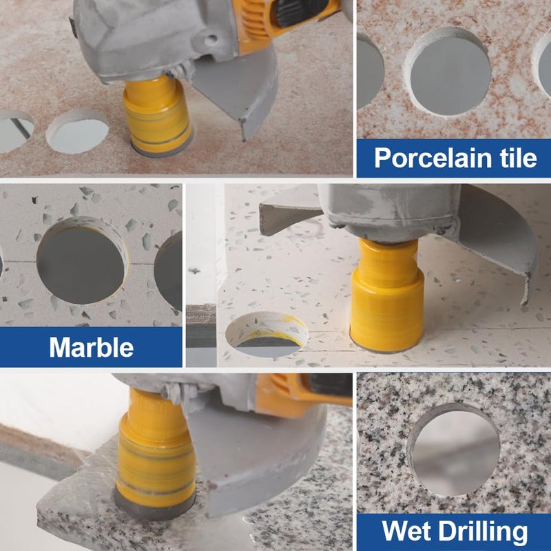 HIGHDRIL Diamond Drill Bits Kit with 5/8-11 for Porcelain Tile Ceramic Marble Brick Concrete Vacuum Brazed Hole Saw(20/25/35/50/75/100mm) - Image 5